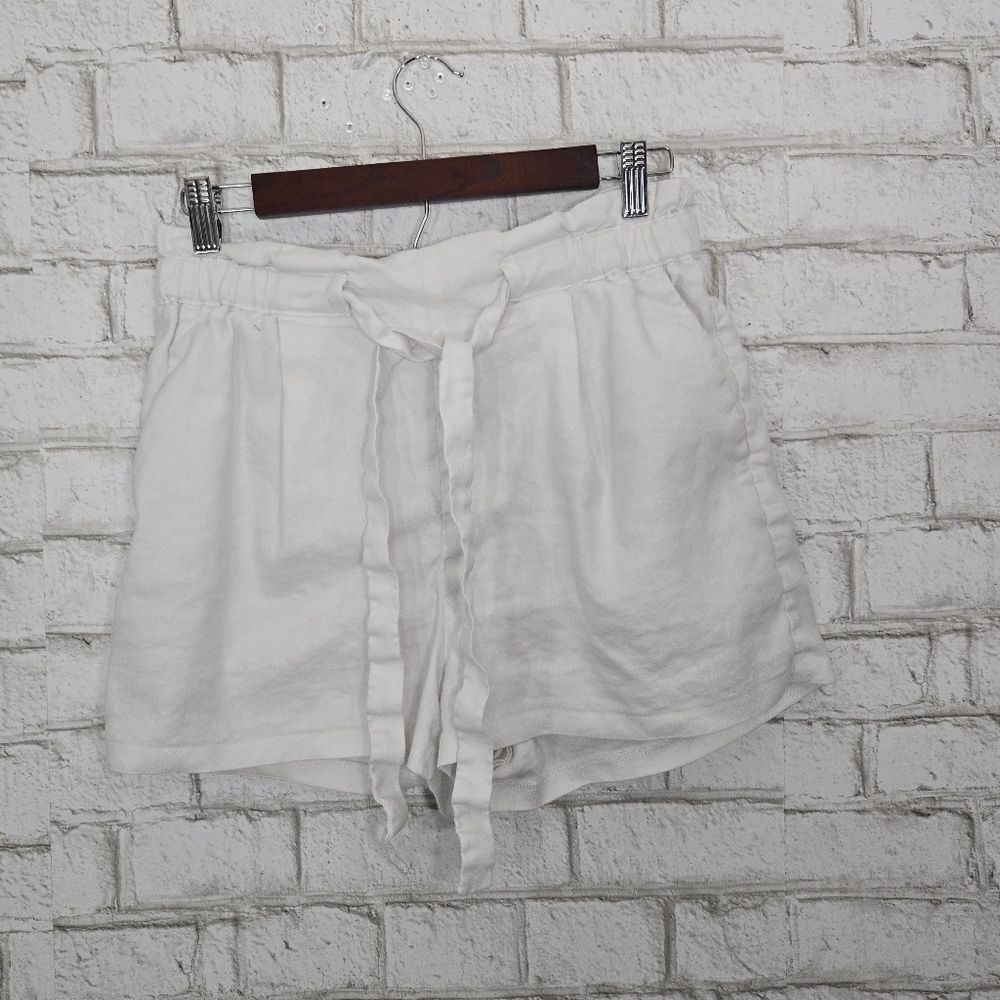 Express shortie‎ high-rise linen blend shorts